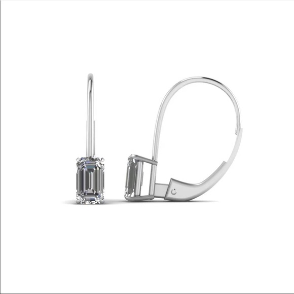 New Women’s Emerald Cut Girls Ladies Earrings - Picture 2 of 4